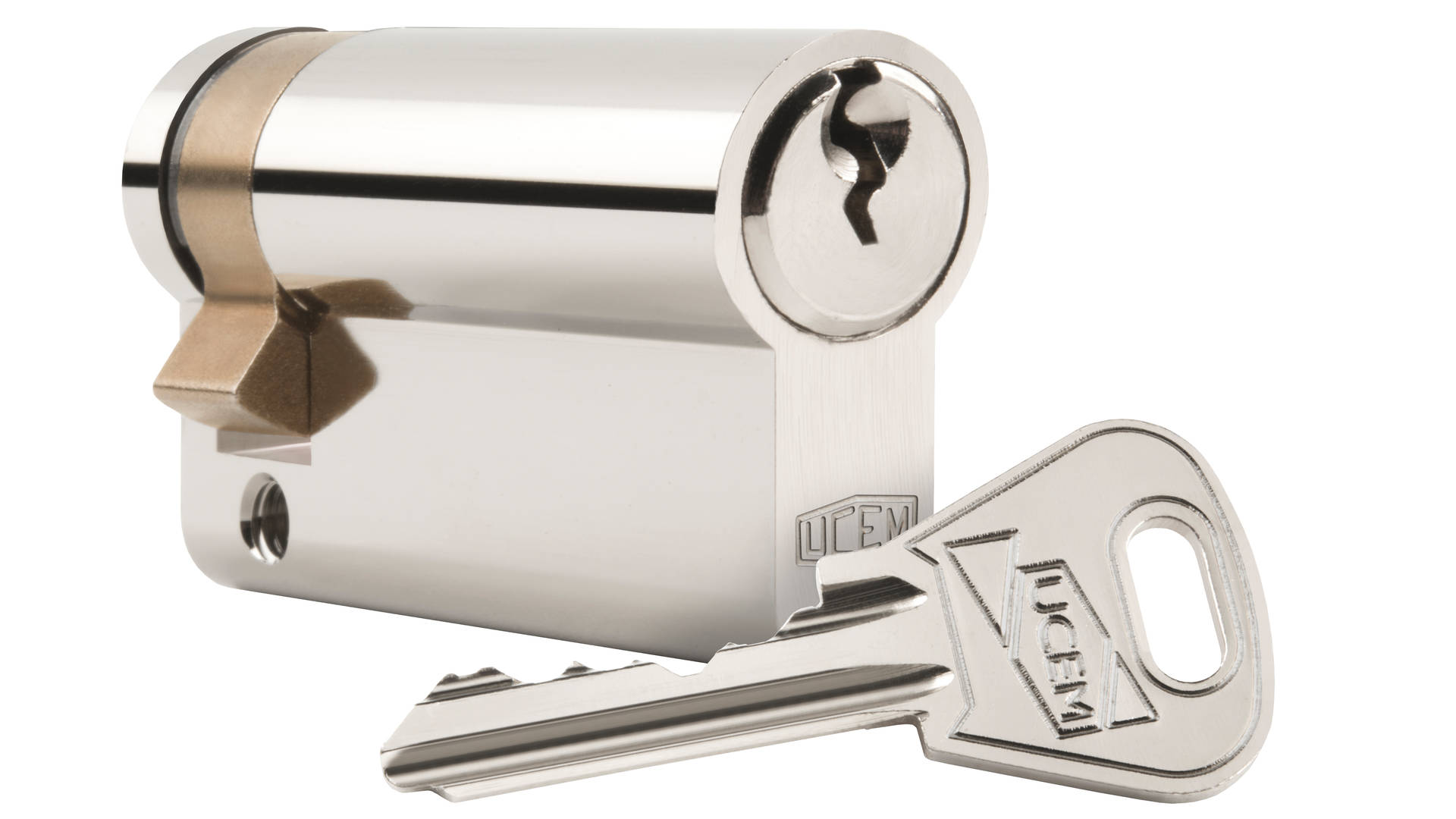 ABUS Medio Cilindro Europeo E60N1050 - Perfil De Alta Seguridad Para Puertas De Garaje Y Armarios Eléctricos (Acabado Níquel Perlado)