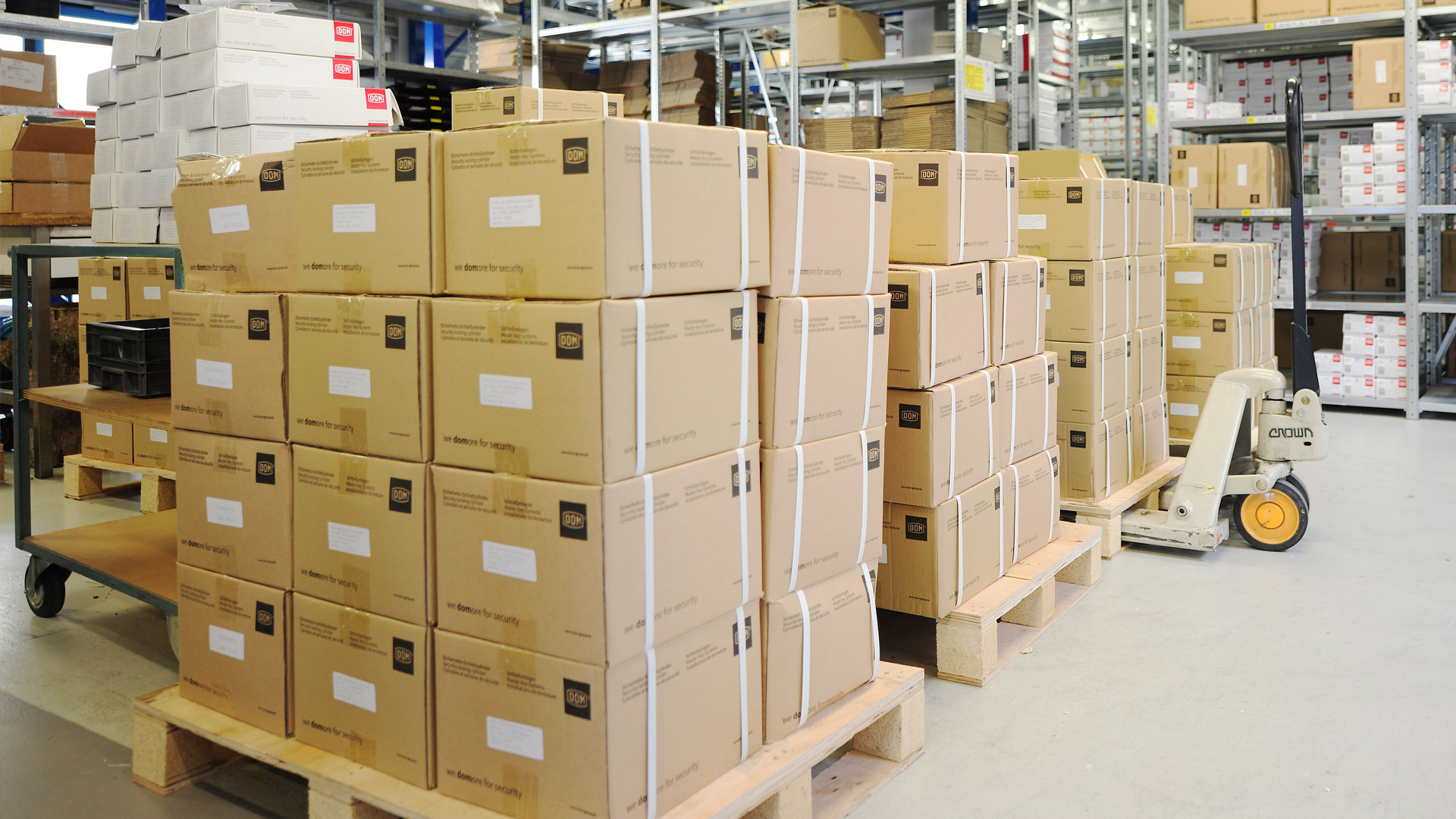 boxes packed on pallets